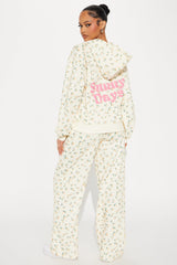 Fiona Floral Graphic Pant Set - Yellow
