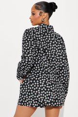 In A Floral Mood Short Set - Black
