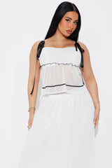 Cassie Chiffon Skirt Set - White