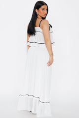 Cassie Chiffon Skirt Set - White