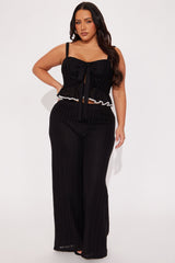 Marbella Peplum Pant Set - Black