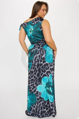 On The Prowl Leopard Skirt Set - Aqua/Combo