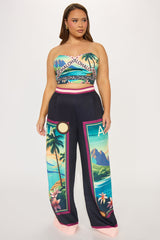 Tropical Bliss 3 Piece Pant Set - Black/combo
