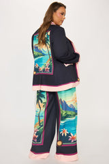 Tropical Bliss 3 Piece Pant Set - Black/combo