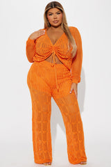 Zya Crochet Pant Set - Orange