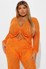 Zya Crochet Pant Set - Orange