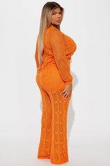 Zya Crochet Pant Set - Orange