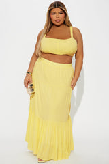Sunset Stroll Gauze Skirt Set - Yellow