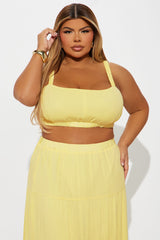 Sunset Stroll Gauze Skirt Set - Yellow