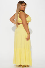 Sunset Stroll Gauze Skirt Set - Yellow