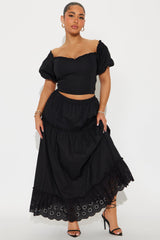 Melissa Maxi Skirt Set - Black