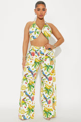 Pineapple Paradise Pant Set - Yellow/combo