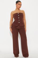 Making Decisions Pant Set - Chocolate