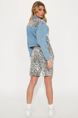 Savage Mixed Media Short Set - Blue/combo