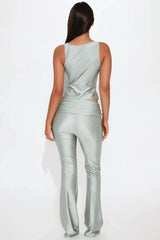 Coastal Charm Pant Set - Sage