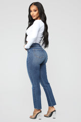 Burning Love High Rise Mom Jeans - Medium Blue Wash
