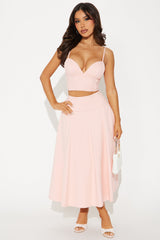 Bubbly Nights Midi Skirt Set - Pink