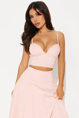 Bubbly Nights Midi Skirt Set - Pink