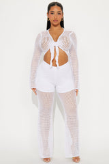 Annalee Crochet Pant Set - White