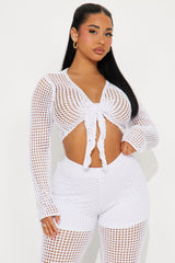 Annalee Crochet Pant Set - White