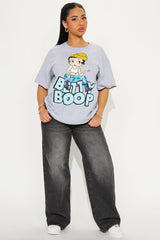 Betty Boop Street Oversized Tee - Heather Grey