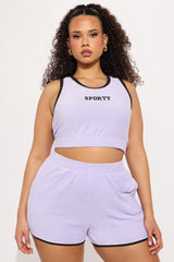 Sporty Day Short Set - Lavender