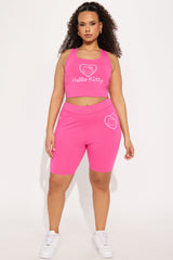 Hello Kitty Love Biker Shorts - Hot Pink