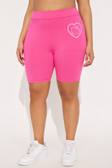 Hello Kitty Love Biker Shorts - Hot Pink