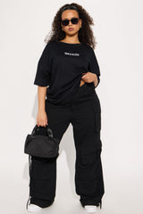Socialite Oversized Tee - Black