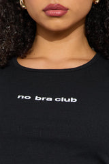 No Bra Club Ribbed Tank Top - Black