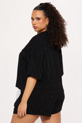 Alana Linen Shirt And Short Set - Black