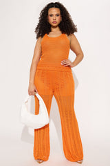 Makana Crochet Pant Set - Orange