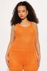 Makana Crochet Pant Set - Orange