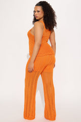 Makana Crochet Pant Set - Orange