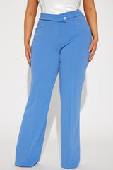 Call It Even Wide Leg Dress Pants - Slate Blue
