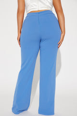 Call It Even Wide Leg Dress Pants - Slate Blue