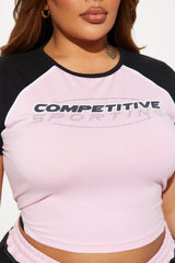 No Competition Graphic Tee - Pink/combo