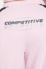 No Competition Wide Leg Sweatpants - Pink/combo