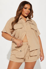 Chloe Cargo Short Set - Taupe