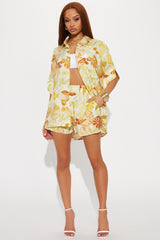 Citrus Charm Short Set - Yellow/combo