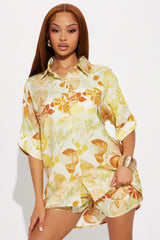 Citrus Charm Short Set - Yellow/combo