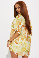 Citrus Charm Short Set - Yellow/combo