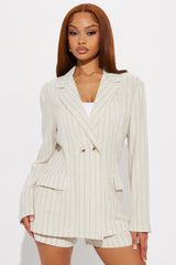 Monterey Linen Blazer Short Set - Natural/Combo