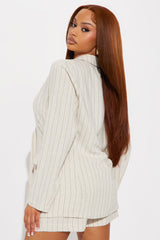 Monterey Linen Blazer Short Set - Natural/Combo