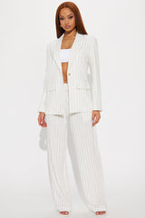 Leah Linen Blazer Pant Set - Ivory