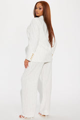 Leah Linen Blazer Pant Set - Ivory