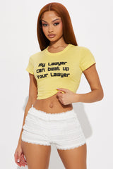 My Lawyer Baby Tee - Yellow