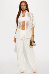 Kara Crochet Pant Set - Cream