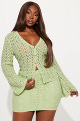Cheryl Crochet Skirt Set - Sage