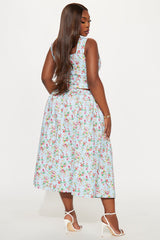 Tara Floral Skirt Set - Blue/combo